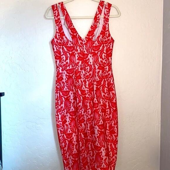 ASOS red lace midi dress - Picture 6 of 8